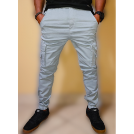 JOGGER CARGO DRILL Talla 28 - Color Humo blanco